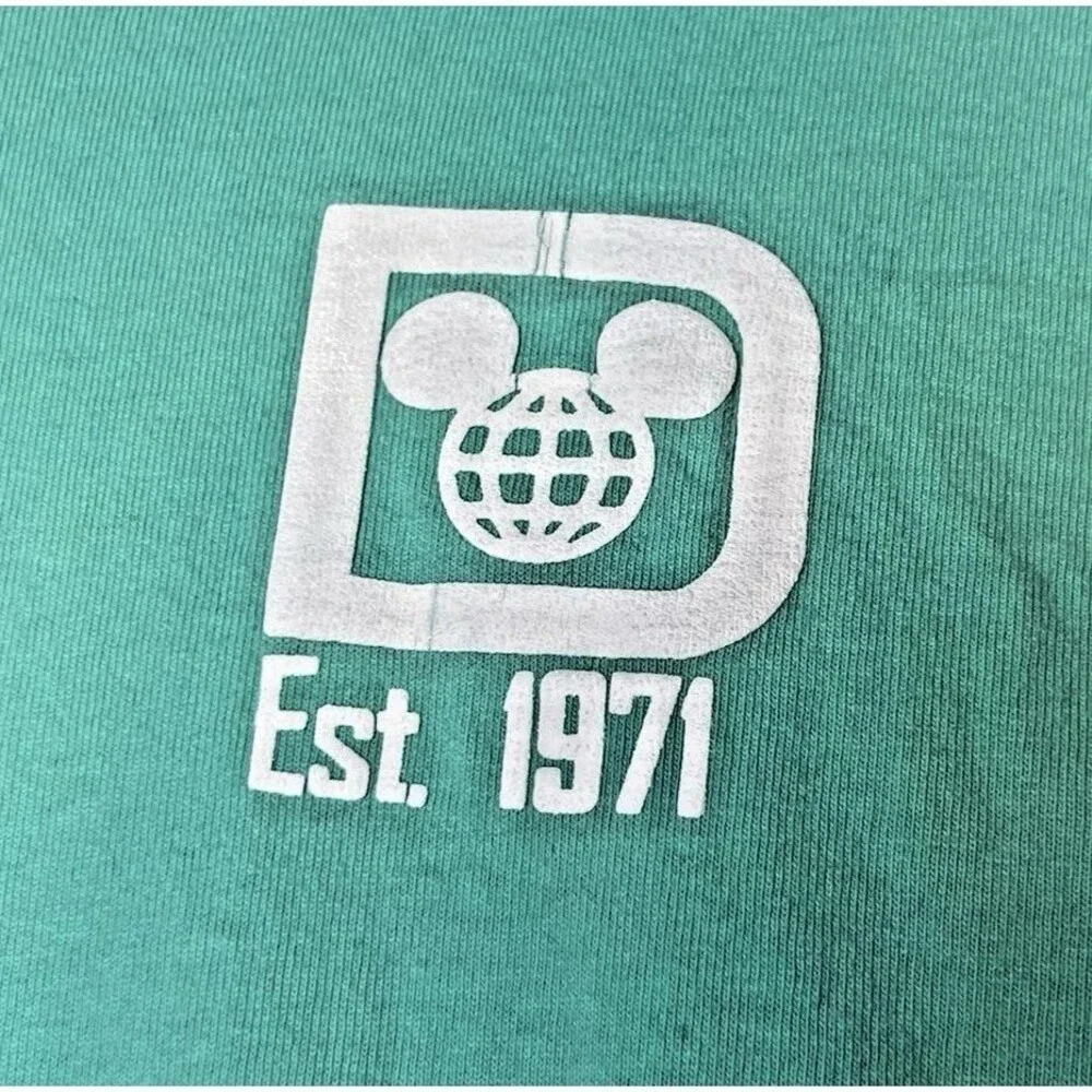 Walt Disney World Spirit Jersey Mint Green Seafoam Logo Est 1971 Size Small‎